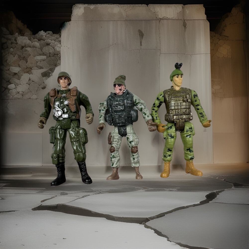 Chap Mei Army Military Action Figures Lot Of 3